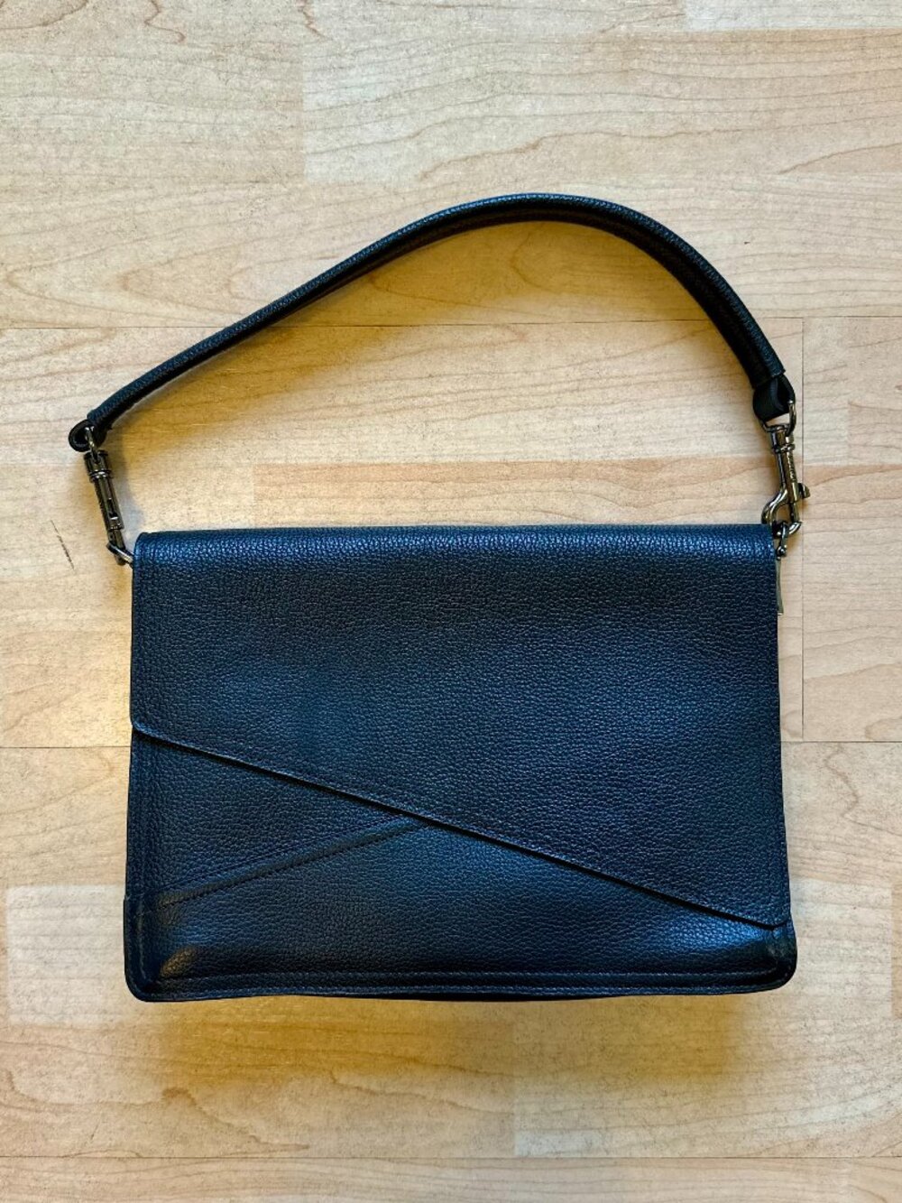 Botkier Crosstown Medium Leather Hobo Bag - Black/Gunmetal